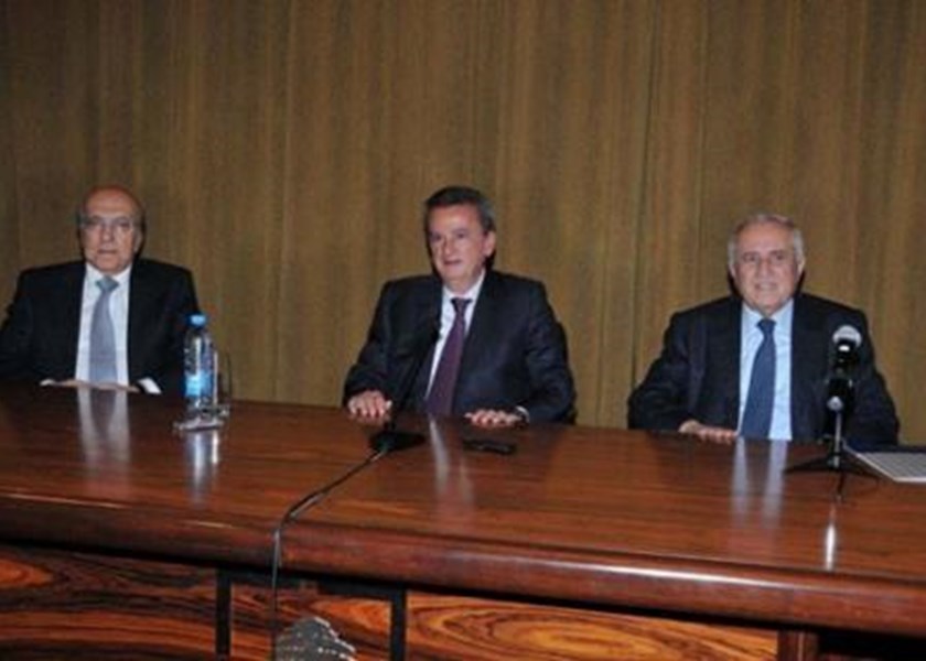 Dr. Joseph Torbey participates in the press conference held on April 23, 2013 in the Central Bank of Lebanon to announce the Arab Economic Forum that will take place on 9-10 May 2013