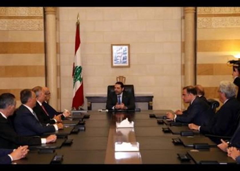 Hariri talks U.S. visit, Hezbollah sanctions and budget with bankers - 11 July, 2017